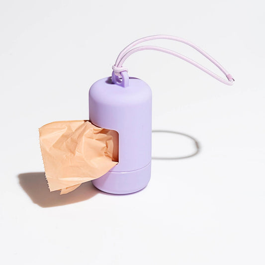 silicone lilac poo bag holder